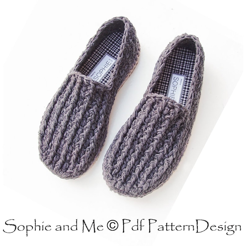 HIS Loafer Slippers Basic Slipper Crochet Pattern Instant Download image 1