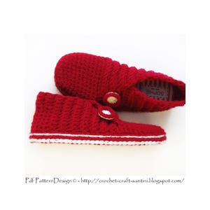 Red Rib Wrap Slippers Basic Crochet Pattern Instant Download Pdf image 9