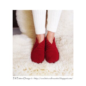 Red Rib Wrap Slippers Basic Crochet Pattern Instant Download Pdf image 5