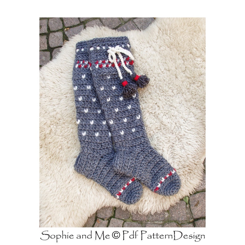 Lillehammer Knee-High Socks Crochet Pattern Instant Download Pdf image 6