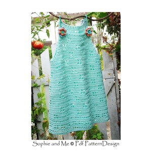 Minty Halter Dress With Flowers Crochet Pattern Instant - Etsy