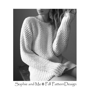Basket Weave Sweater Crochet Pattern Instant Download Pdf image 1