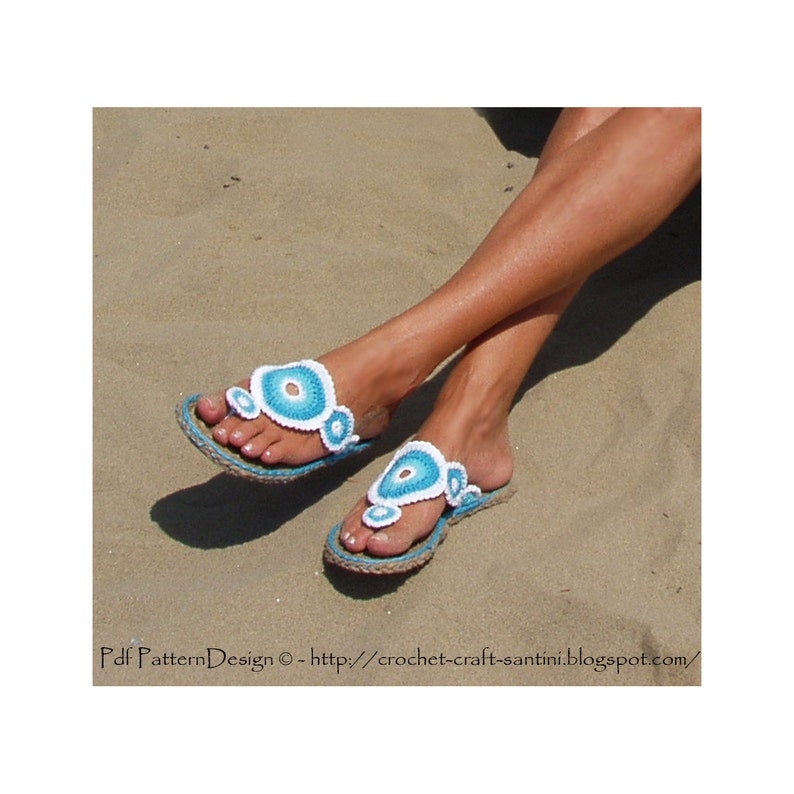 Yo-Yo Sandals E-Book Crochet Pattern and Cord Soles Instant Download image 4