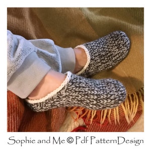 Crochet-Knit Slipper-Sabos patron au crochet DIY Téléchargement instantané Pdf image 4