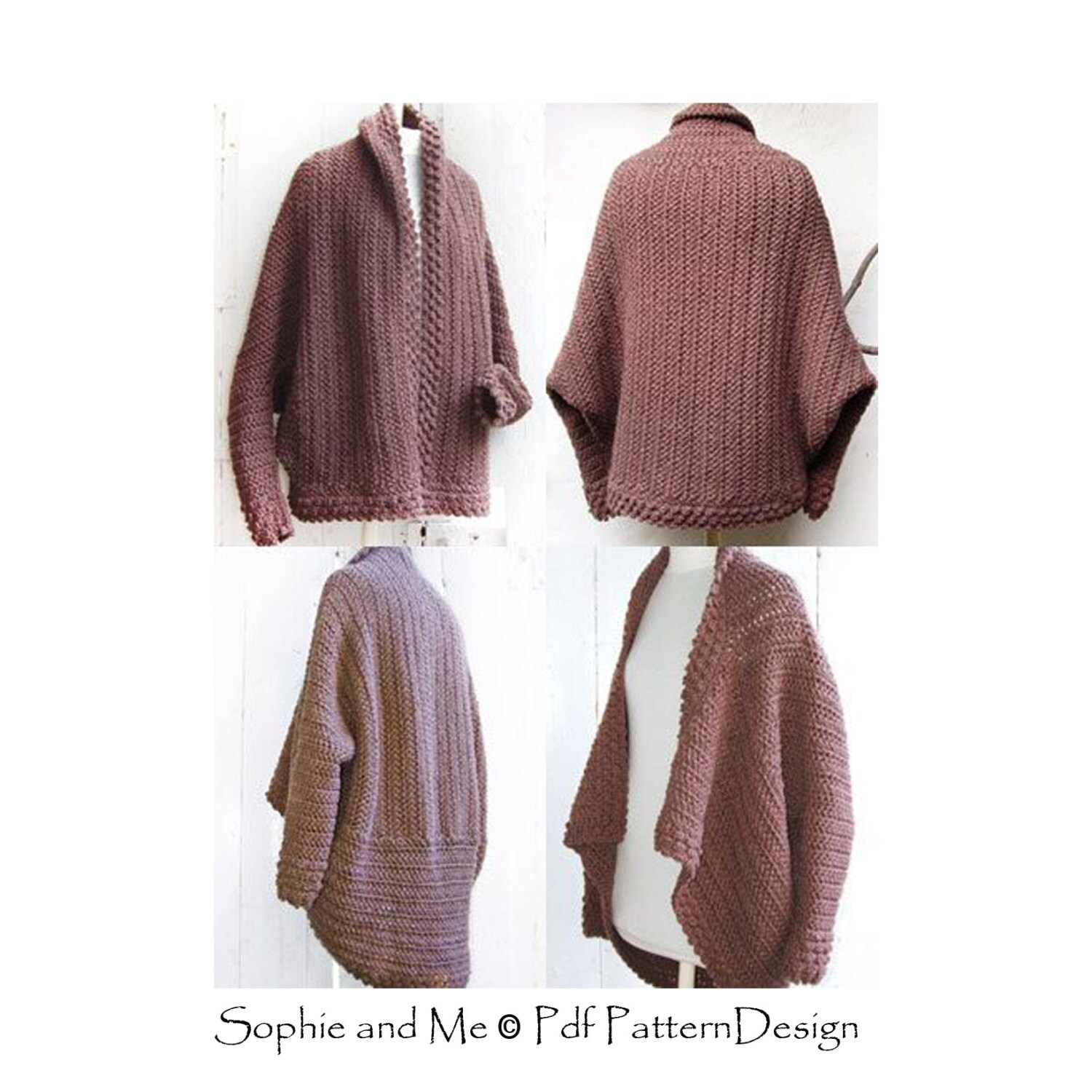 Cuffed Wrap Cardigan Crochet Pattern Instant Download Pdf Etsy