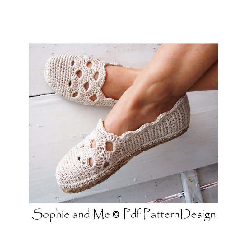 Venezia Slippers Basic Crochet Pattern Espadrilles Instant Download image 9