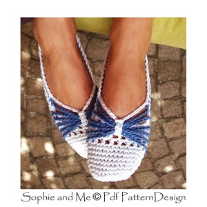 Blue Bow Slippers Crochet Pattern Instant Download Pdf image 4