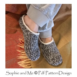Crochet-Knit Slipper-Sabos patron au crochet DIY Téléchargement instantané Pdf image 6
