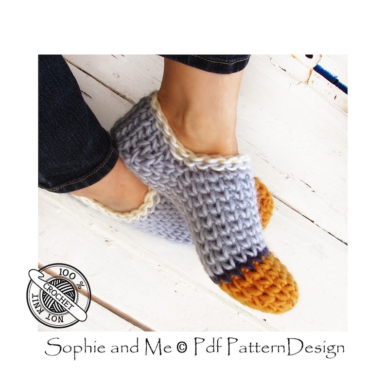 Chunky Tube Slipper-Socks Crochet Pattern Instant Download Pdf image 1