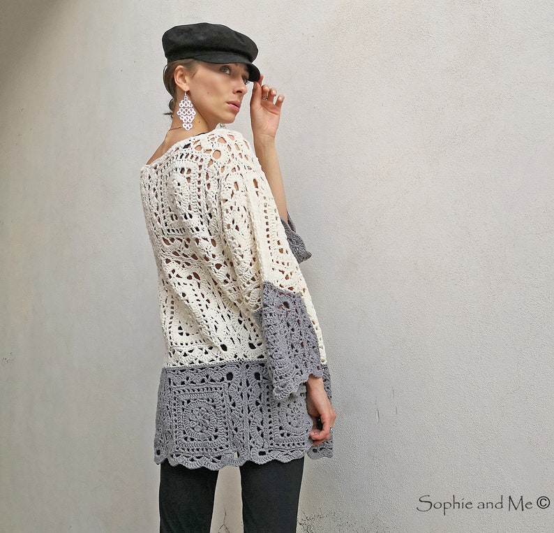 Ravenna Poncho-Sweater Crochet Pattern Instant Download Pdf image 2
