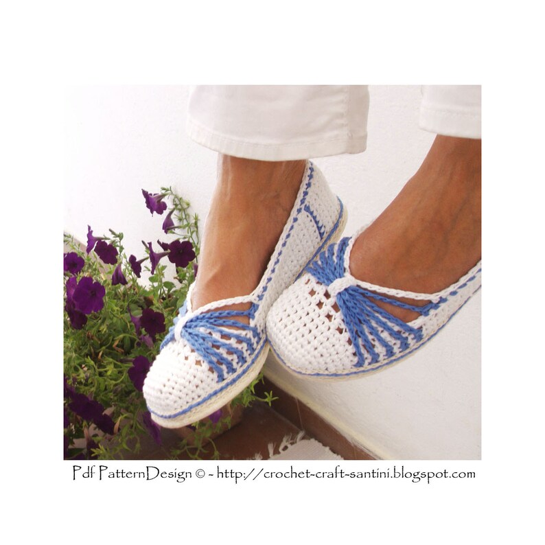 Blue Bow Slippers Crochet Pattern Instant Download Pdf image 8