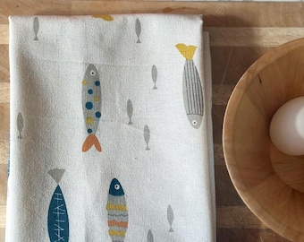 Nordic Fish Tea Towel: Cotton Kitchen Decor
