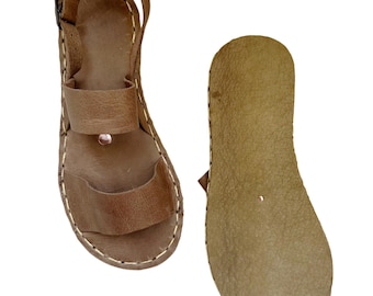 Mens Handmade Leather Grounding Sandals Copper Rivet Minimalist Barefoot Earthing Shoes
