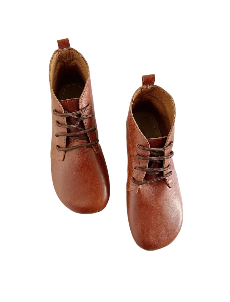 Womens Handmade Leather Grounding Boots |  | Barefoot Boots | Antique Brown