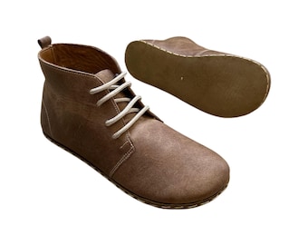 Ręcznie robione skórzane buty barefoot: buty uziemiające Zero Drop dla mężczyzn