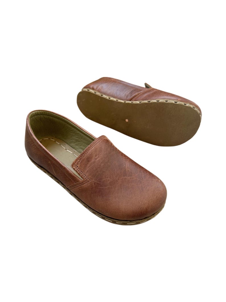 Handmade Grounding Shoes | Leather Shoes | Barefoot Shoes | Earthing Shoes for Women / Crazy Brown