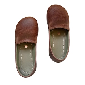Handmade Grounding Shoes | Leather Shoes | Barefoot Shoes | Earthing Shoes for Women / Crazy Brown