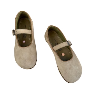 NEW! Women's Handmade Suede Leather Grounding Shoes - Barefoot Mary Jane Flats - Earthing Shoes