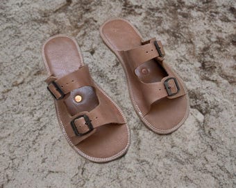 NEW Handmade Earthing Slippers for Men, Grounding Sandals with Copper Rivets, Vision Leather