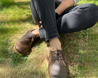 Handgemaakte leren aarding blootsvoets sandalen dames zero drop minimalistische aardingsschoenen bruin