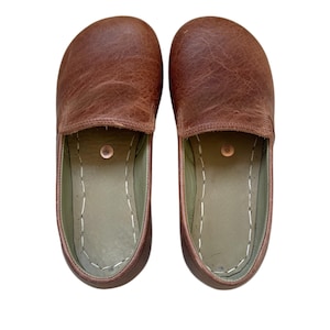 Handmade Grounding Shoes | Leather Shoes | Barefoot Shoes | Earthing Shoes for Women / Crazy Brown