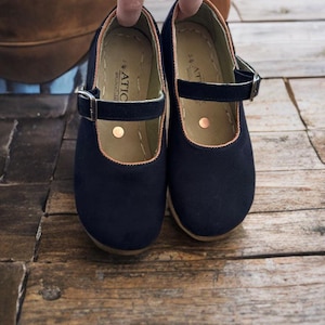 NEW! Women's Handmade Black Suede Leather Grounding Shoes - Barefoot Mary Jane Flats - Earthing Shoes