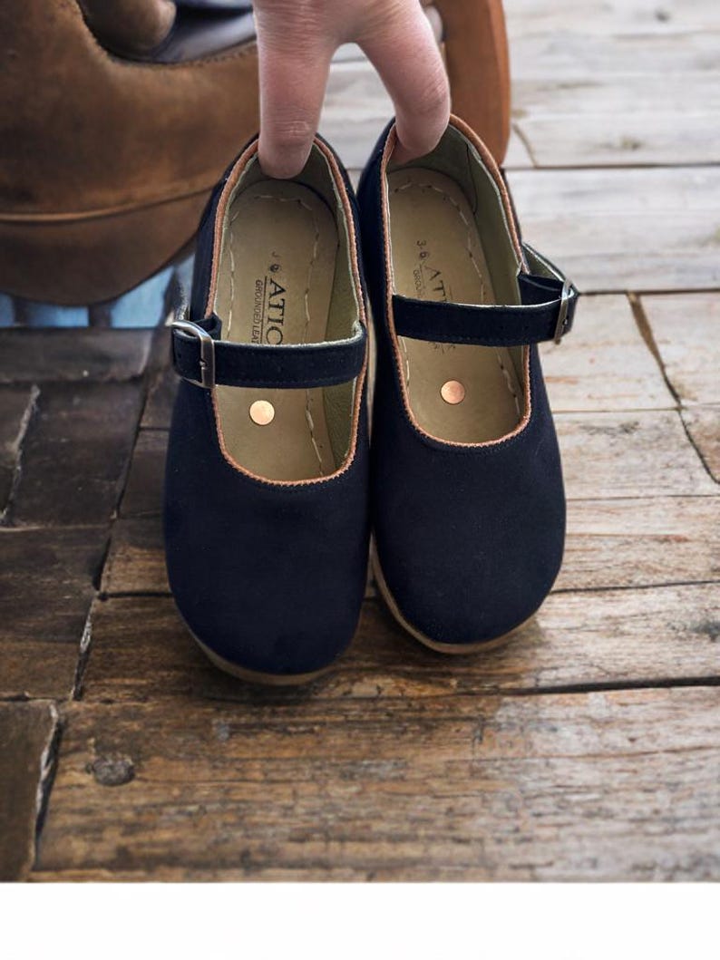 NEW! Women's Handmade Black Suede Leather Grounding Shoes - Barefoot Mary Jane Flats - Earthing Shoes