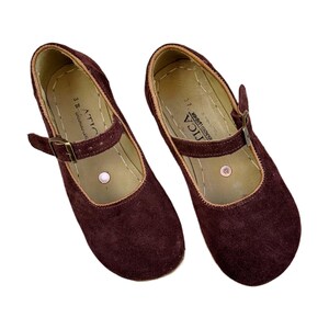 Barefoot Sandals for Women, Minimalist Shoes, Women Leather, Mary Jane, Burgundy