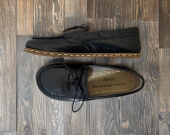Handmade Leather Oxford Shoes • Women's Barefoot Grounding Shoes