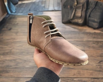 NYA Vision Leather Grounding Boots för män - Handgjorda barfotaskor i läder