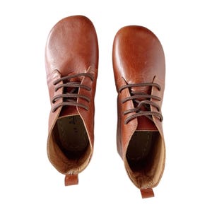 Womens Handmade Leather Grounding Boots |  | Barefoot Boots | Antique Brown