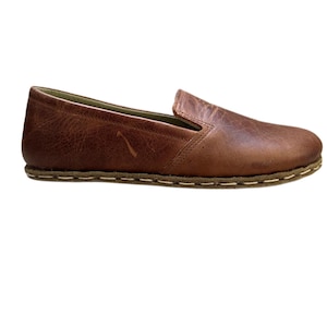 Handmade Grounding Shoes | Leather Shoes | Barefoot Shoes | Earthing Shoes for Women / Crazy Brown
