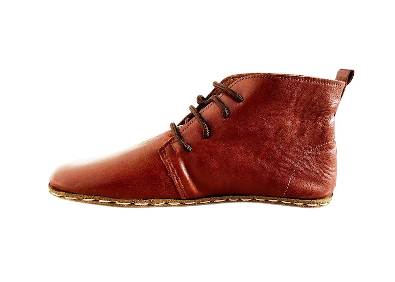 Womens Handmade Leather Grounding Boots |  | Barefoot Boots | Antique Brown
