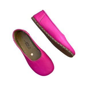 Handmade Leather Grounding Sandals: Soft Sole Barefoot Shoes / Pink