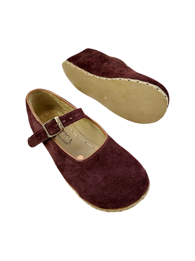 Barefoot Sandals for Women, Minimalist Shoes, Women Leather, Mary Jane, Burgundy