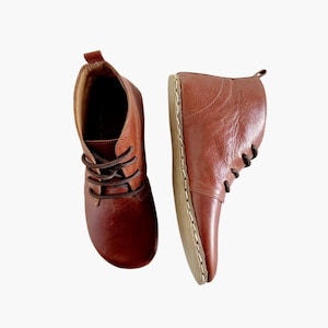 minimalist dress boots Handmade Barefoot Leather Shoes  Minimalist Comfortable Walking Boots   Genuine
