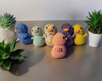 crochet duck - soft fluffy amigurumi duck plush