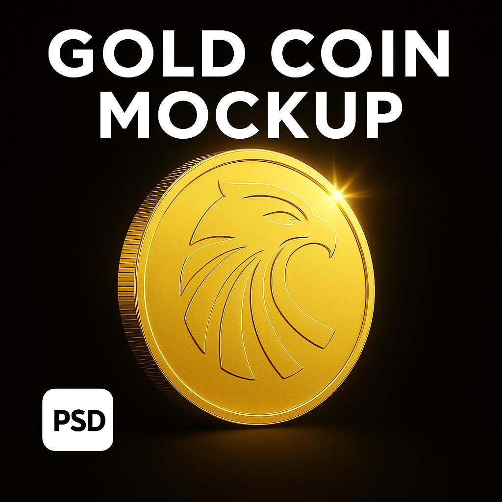 Gold Coin Mockup PSD | Editable Photoshop Template for Logo, Branding &  Crypto | Digital Download - Etsy