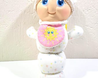 Baby Glo Worm, Vintage Plush Toy, Day & Night, Double-Sided Face, Playskool, 1986, NO LIGHT Stick