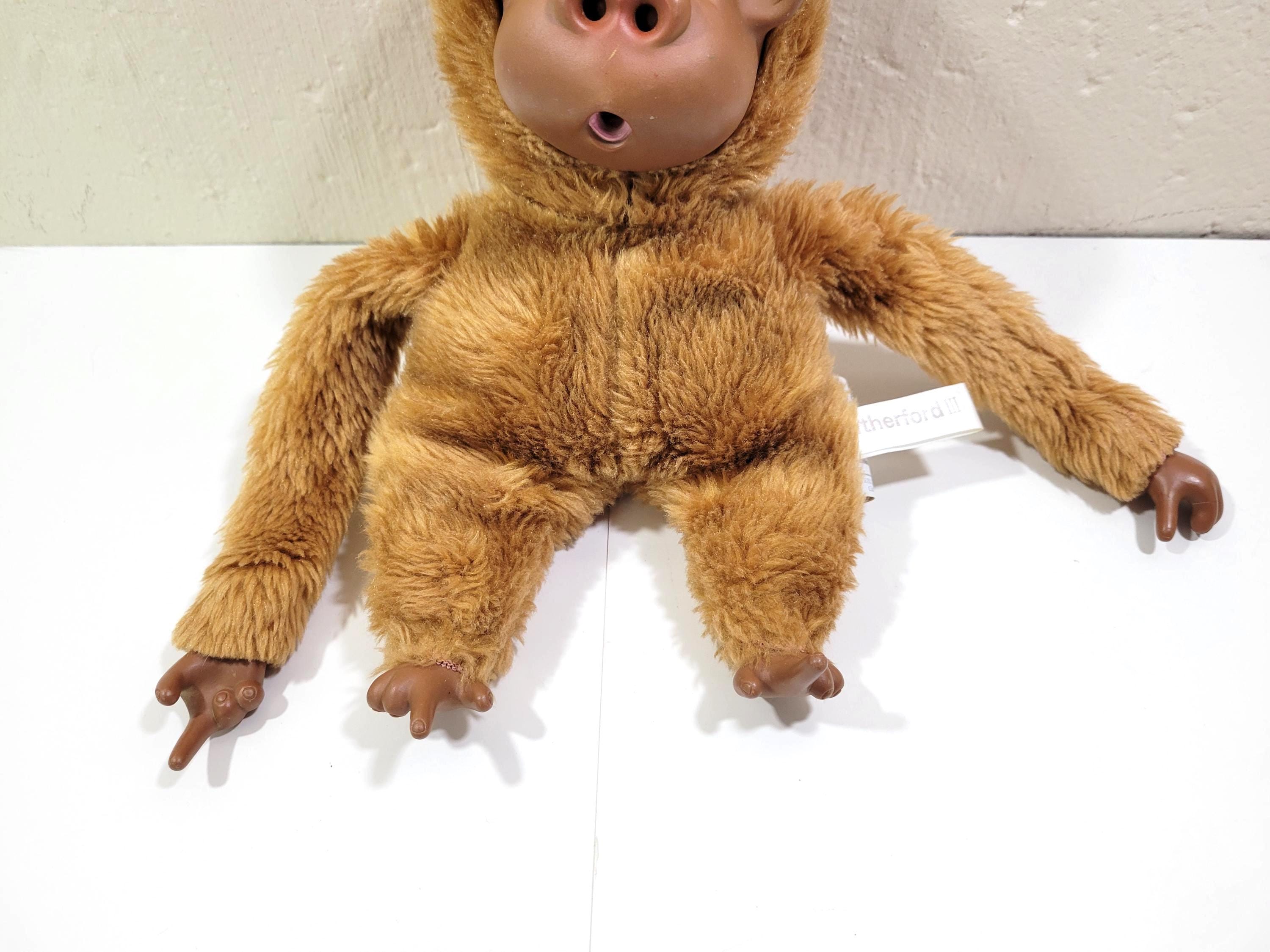 Rutherford, Thumb Sucker Brown Gorilla Monkey, Vintage Plush Toy