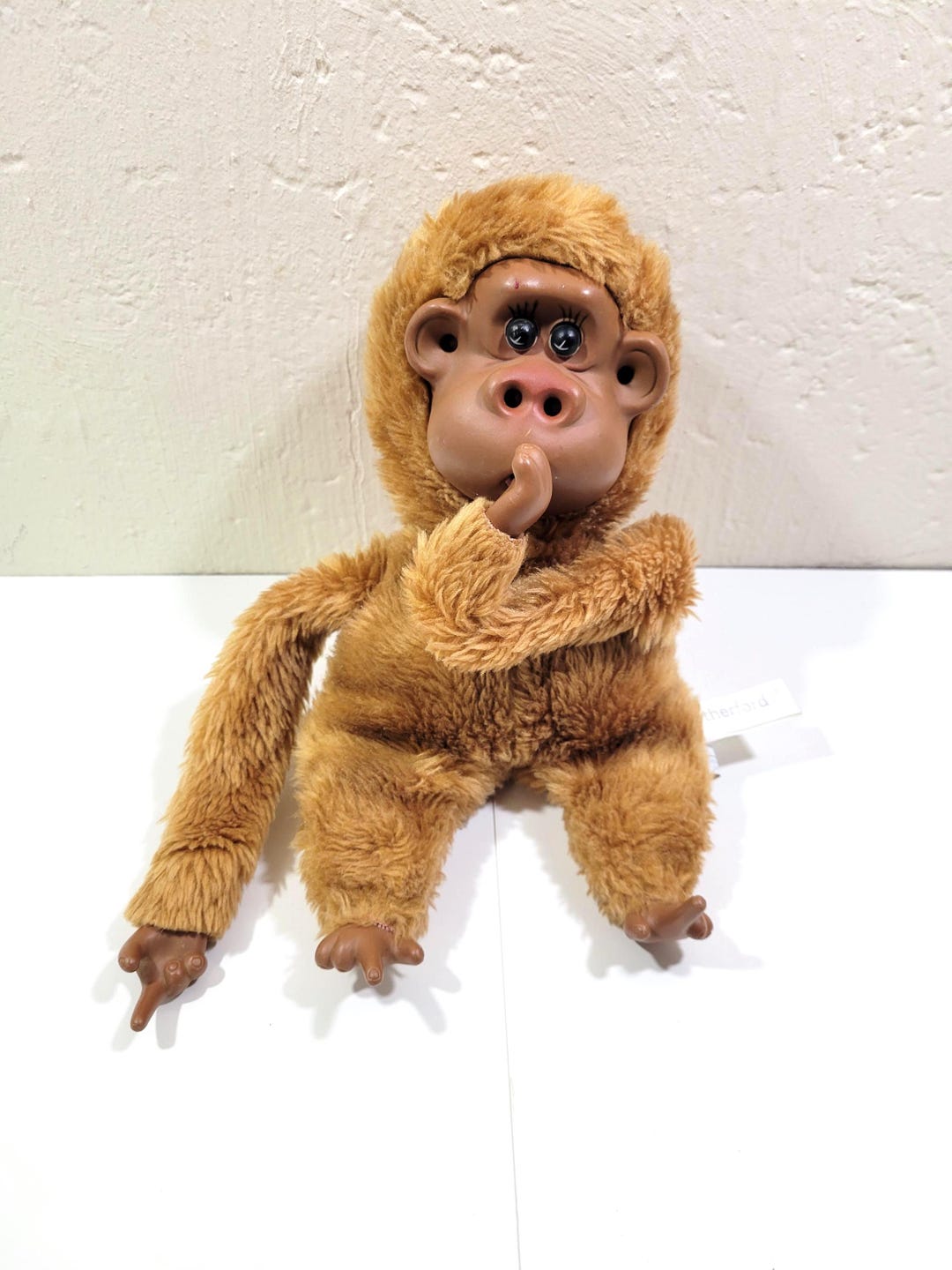 Rutherford, Thumb Sucker Brown Gorilla Monkey, Vintage Plush Toy