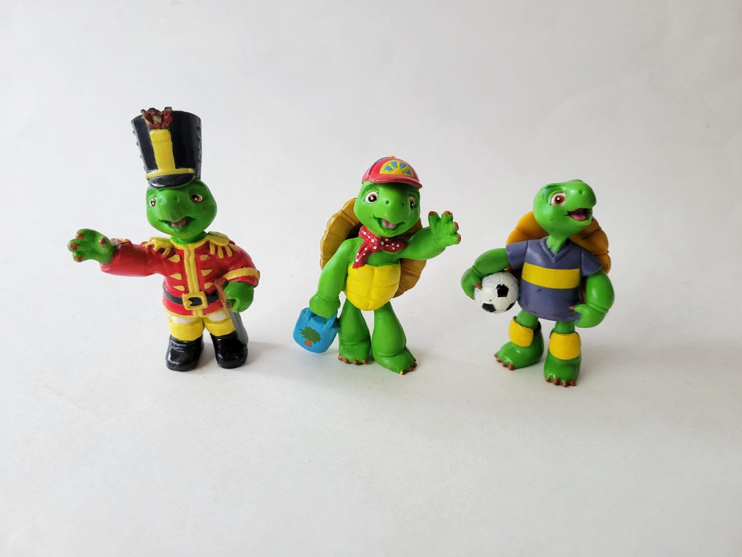 Franklin Turtle 3 Vintage PVC Toy Figurines Figures Soldier Student