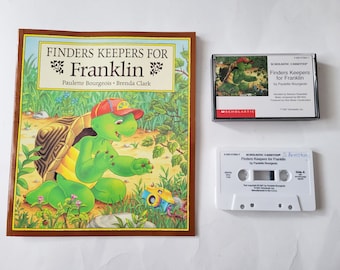 Finders Keepers pour Franklin vintage Softcover Book et Cassette Tape WORKING Paulette Bourgeois Scholastic 1997