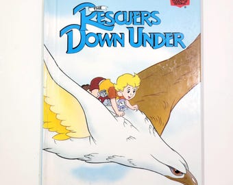 Disney’s The Rescuers Down Under, Vintage Hardcover Book, Grolier, 1993