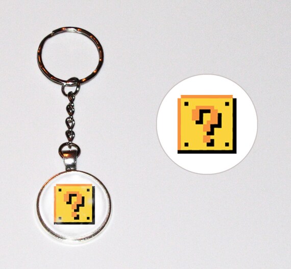 8 Bit Super Mario Mystery Box Keychain Etsy