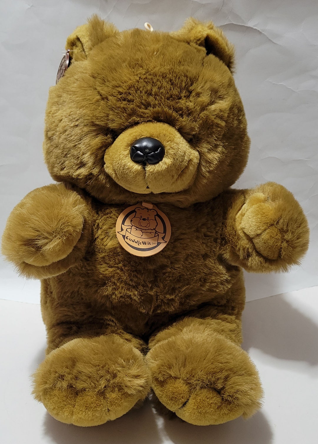 Cuddle Wit Vintage Brown Bear Plush Stuffed Animal Toy With Tags 20 ...