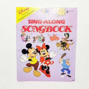 Vintage Disney Sing-Along Songbook Softcover Music Songs (1987)
