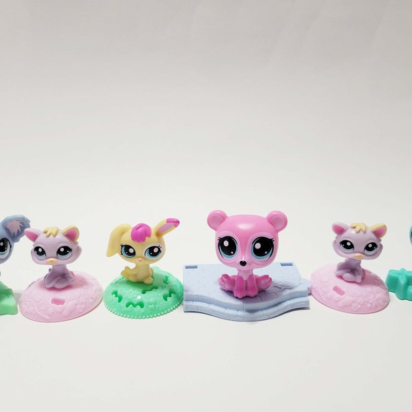 Lot of 6 Mc Donald’s Littlest Pet Shop LPS Bobble Head Happy Meal Toys Cake Toppers