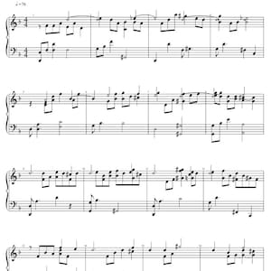 May include: Musical score for "Sister Friede from Dark Souls 3", featuring musical notation. The title and arranger's name are visible. The music is printed in black on a white page, with various musical symbols.