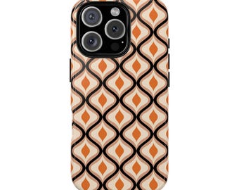 Funda de teléfono con diseño geométrico retro y azulejos modernos de mediados de siglo